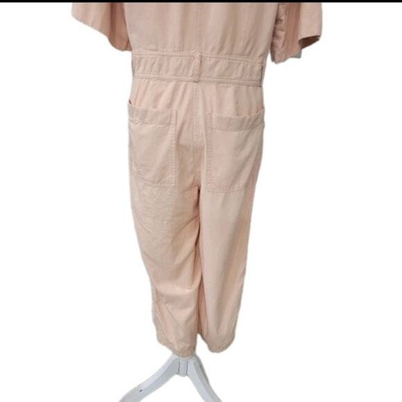 Madewell Womens Top-Stitched Coverall Jumpsuit Blush Short Sleeve Utility Size 0 - Picture 12 of 14